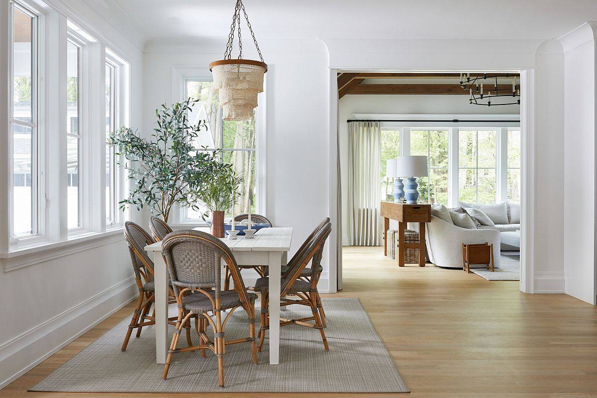 Add a bit of greenery to the dining space indoors this summer and fall