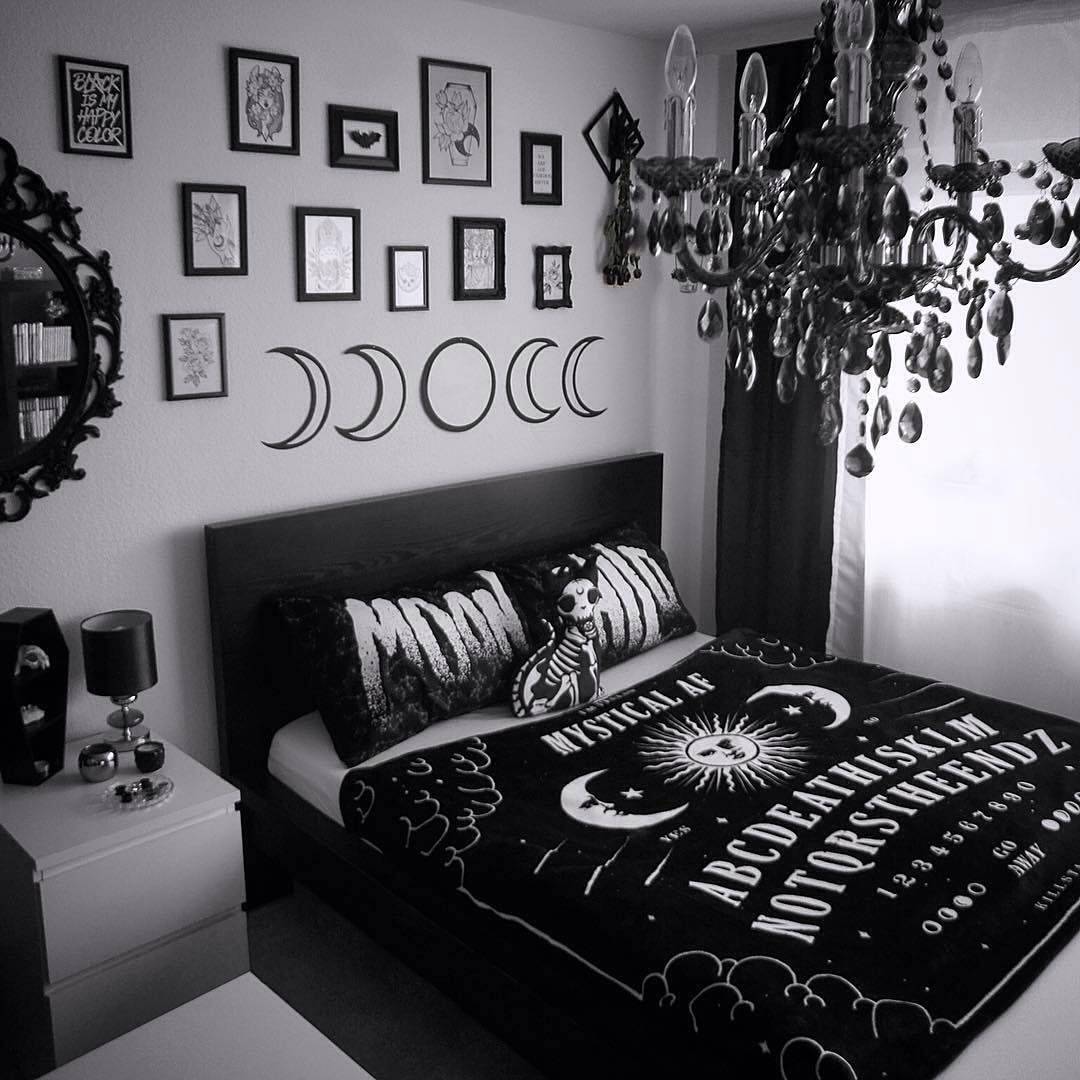 Black and White Gothic Bedroom.