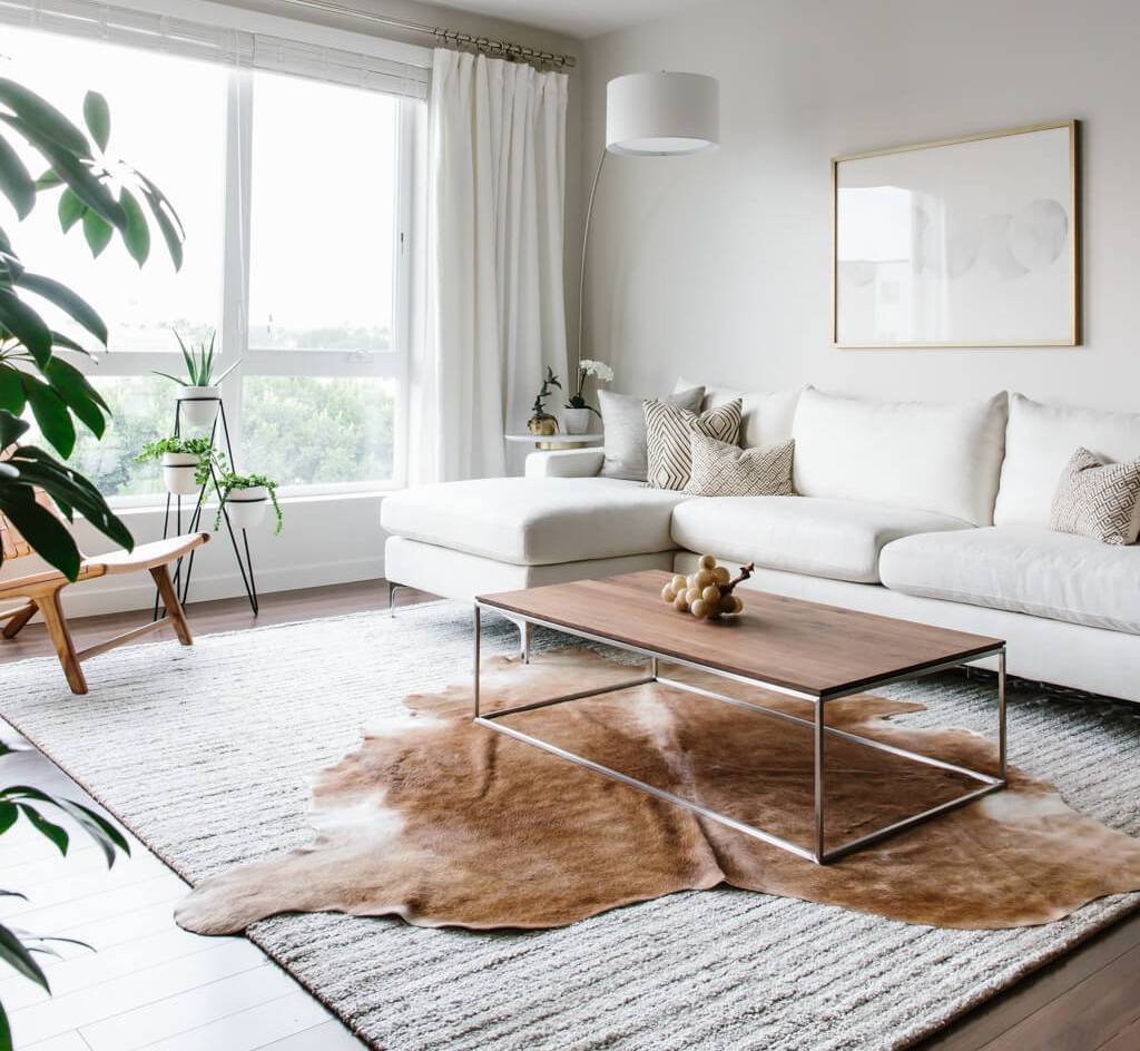 Cowhide on Rectangular Rug