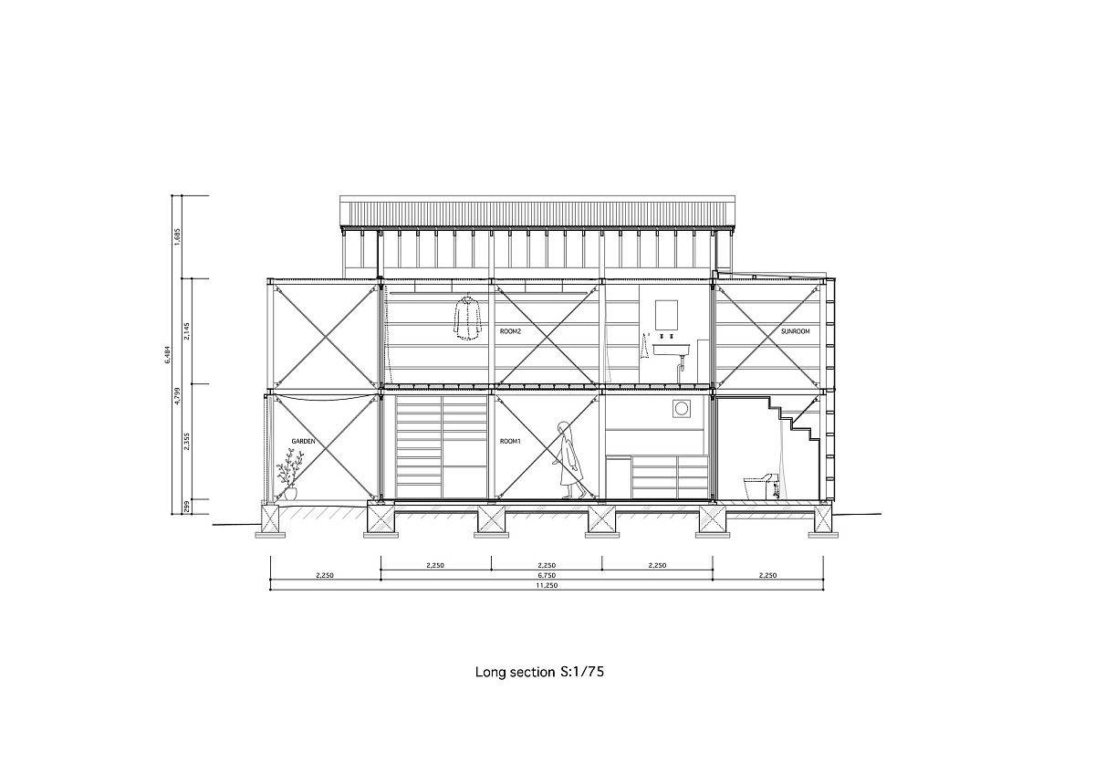 Design plan of the MOH House in Kyoto, Japan