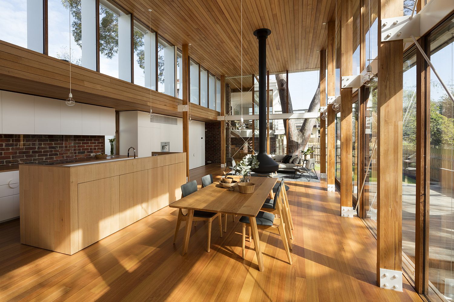 Exquisite Melbourne home in brick and wood where clerestory windows make the biggest impact visually