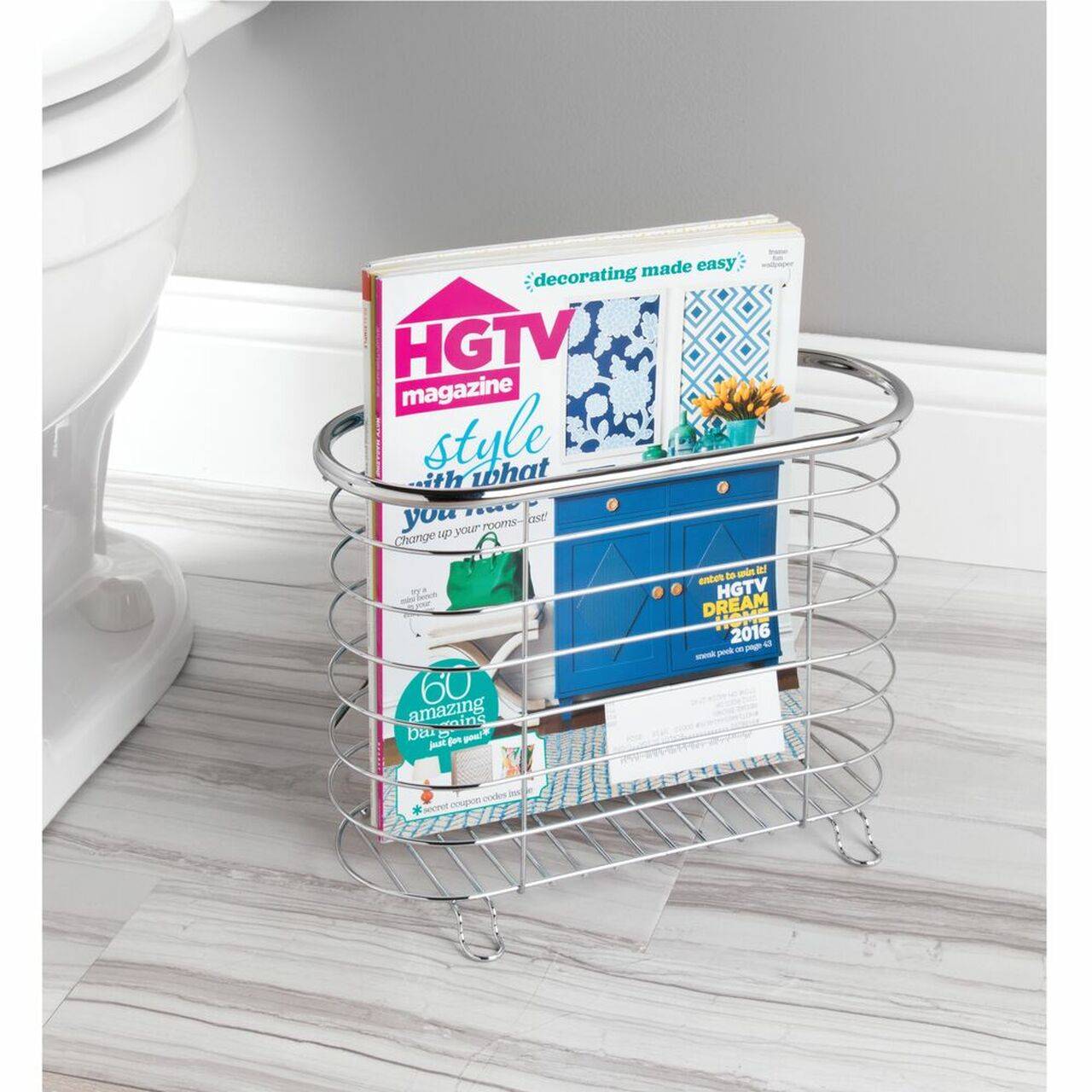 Freestanding Bathroom Magazine Holder