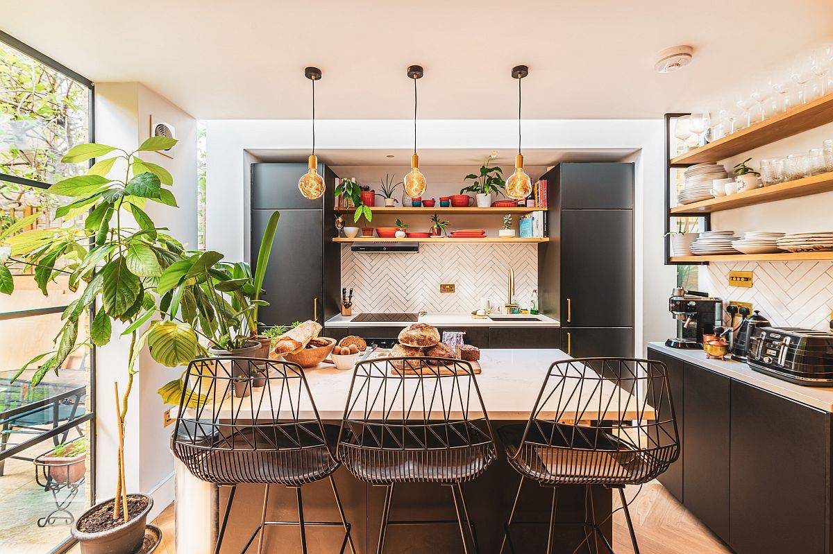 Gorgeous modern eclectic kitchen with industrial elements thrown into the mix