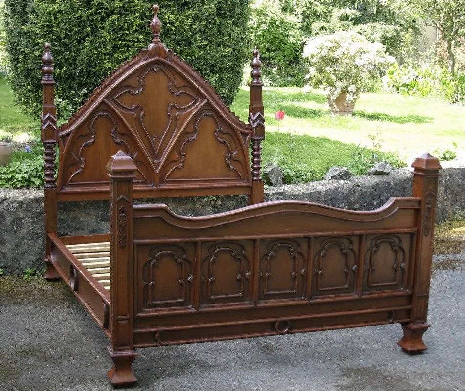Gothic Carved Bed Frame