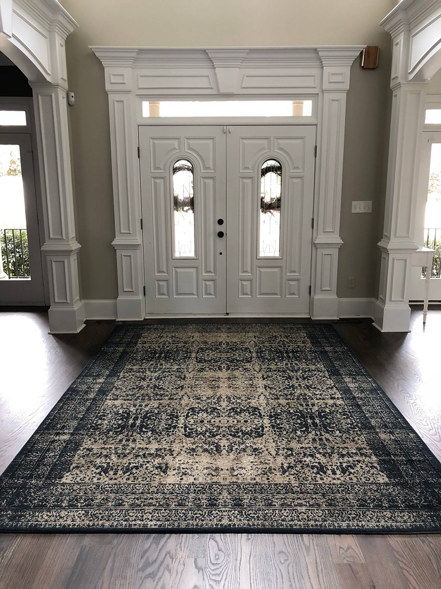 Large rug by front door entrance