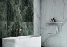 Marble tub and wall bathroom