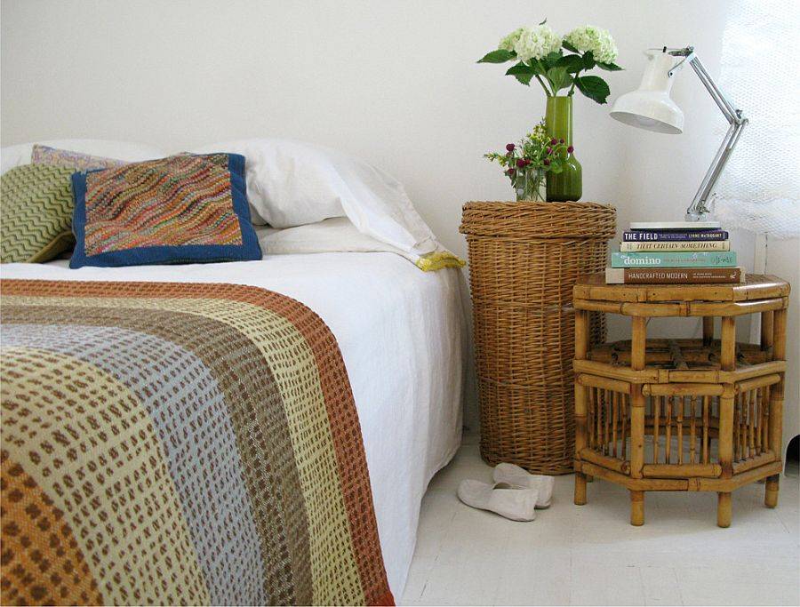 Nightstand and bedside table bring relaxing natural vibe to the bedroom