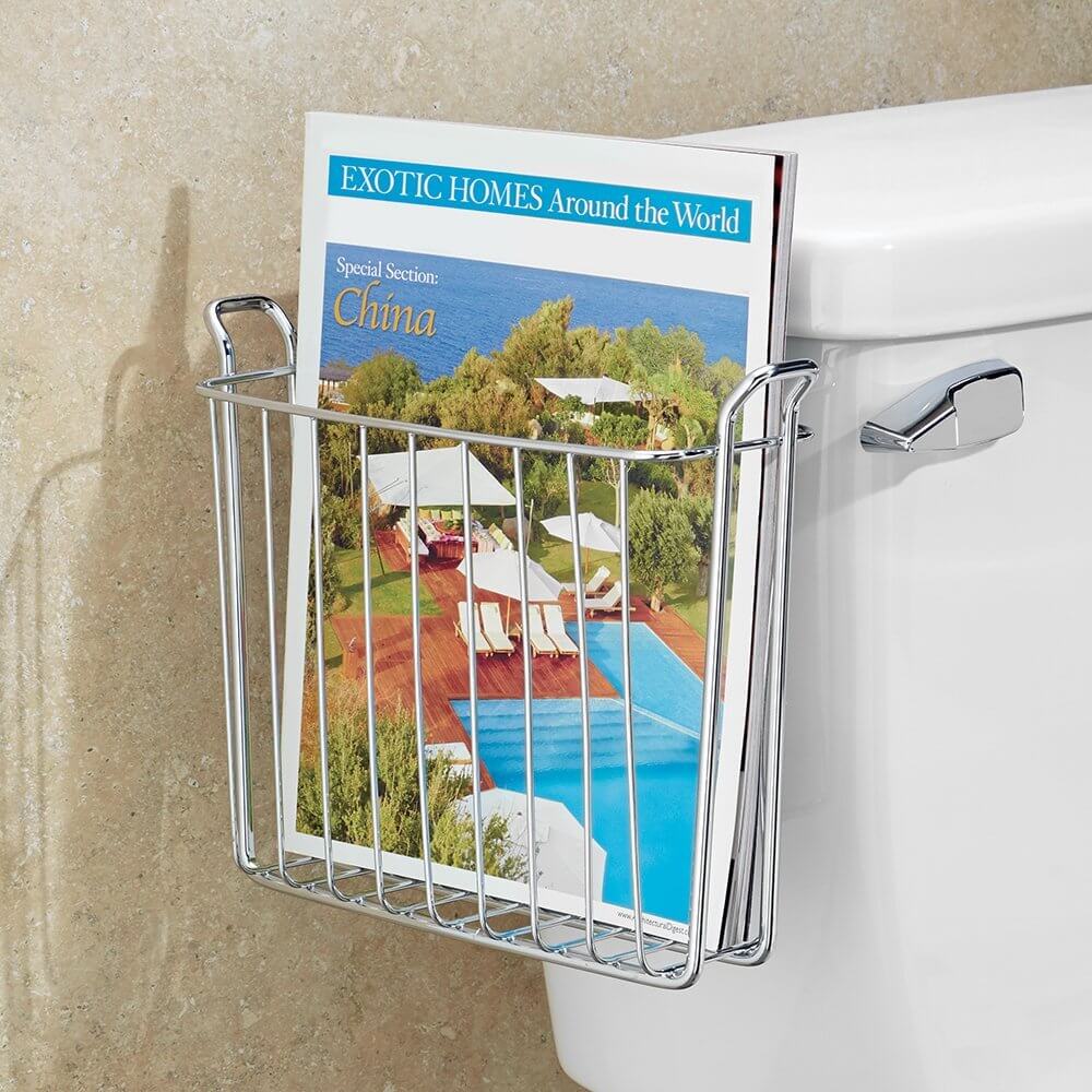 Over-the-Tank Bathroom Magazine Holder