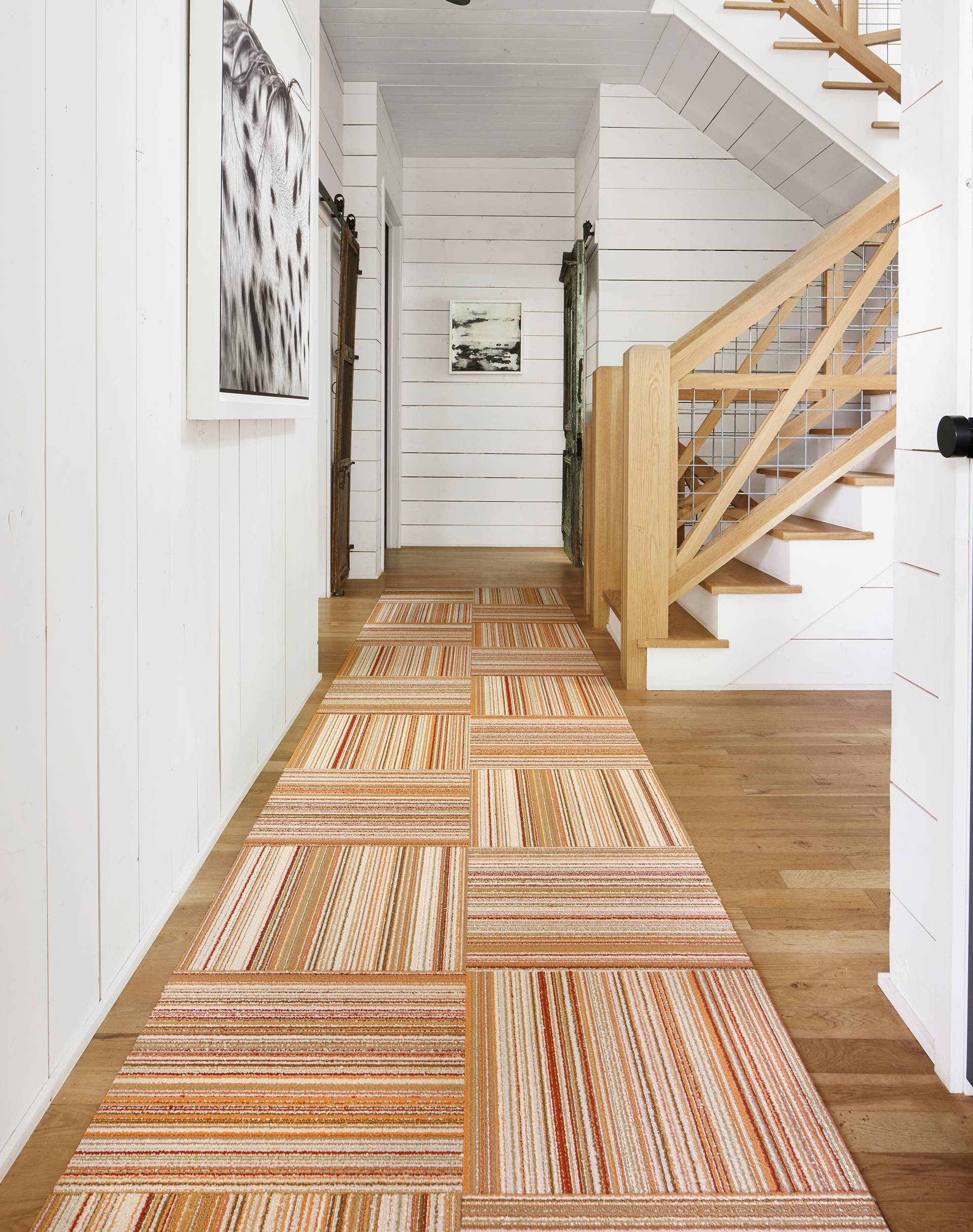 Rustic staircase and hallway