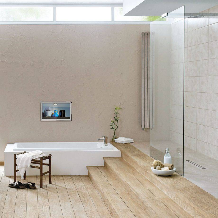 Sunken Bathtub and Shower Space Combined