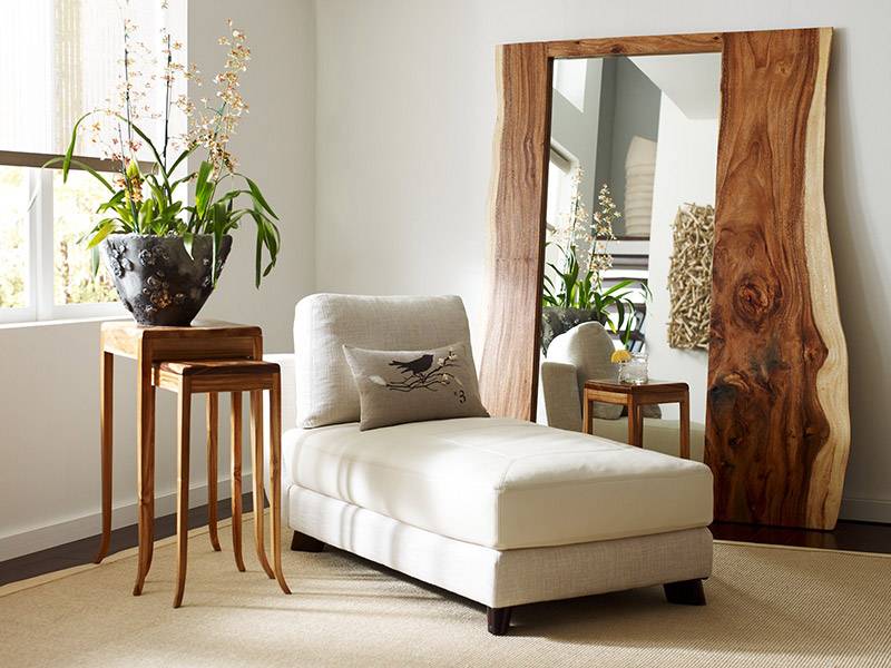 Wooden Edged Floor and Wall Mirrors