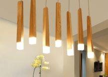 Wooden lights and Lamp Shade.
