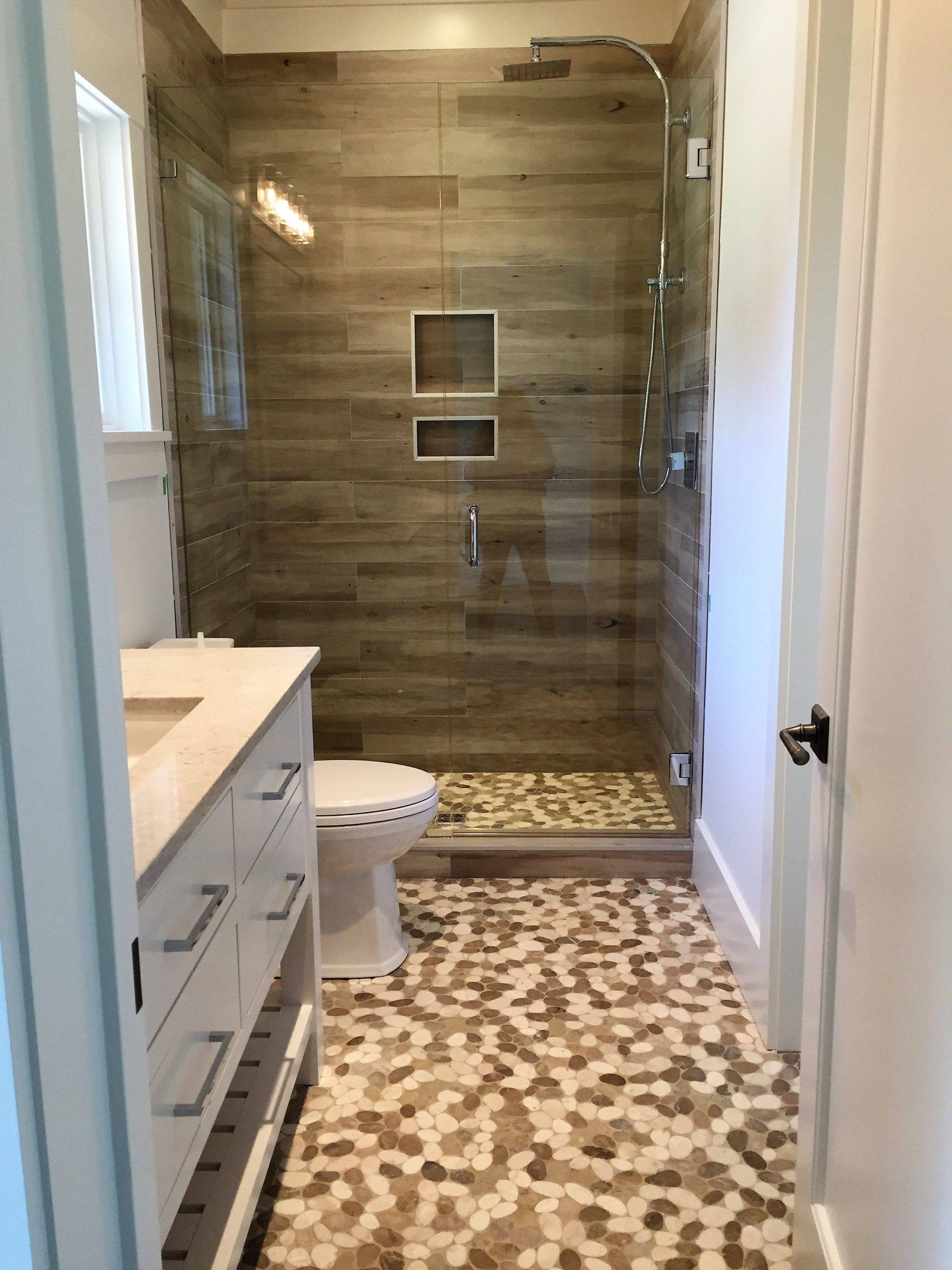 wood plank tile bathroom design