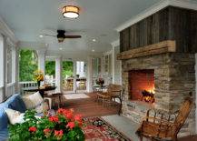 Fireplace on Porch.