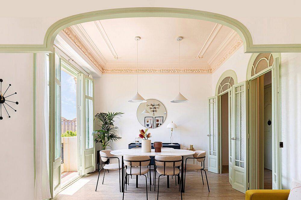 Gorgeous dining remodel combines the old with the new in a pleasing fashion