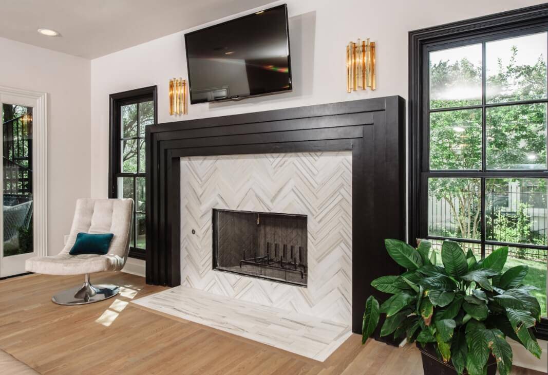 Herringbone Fireplace Surround