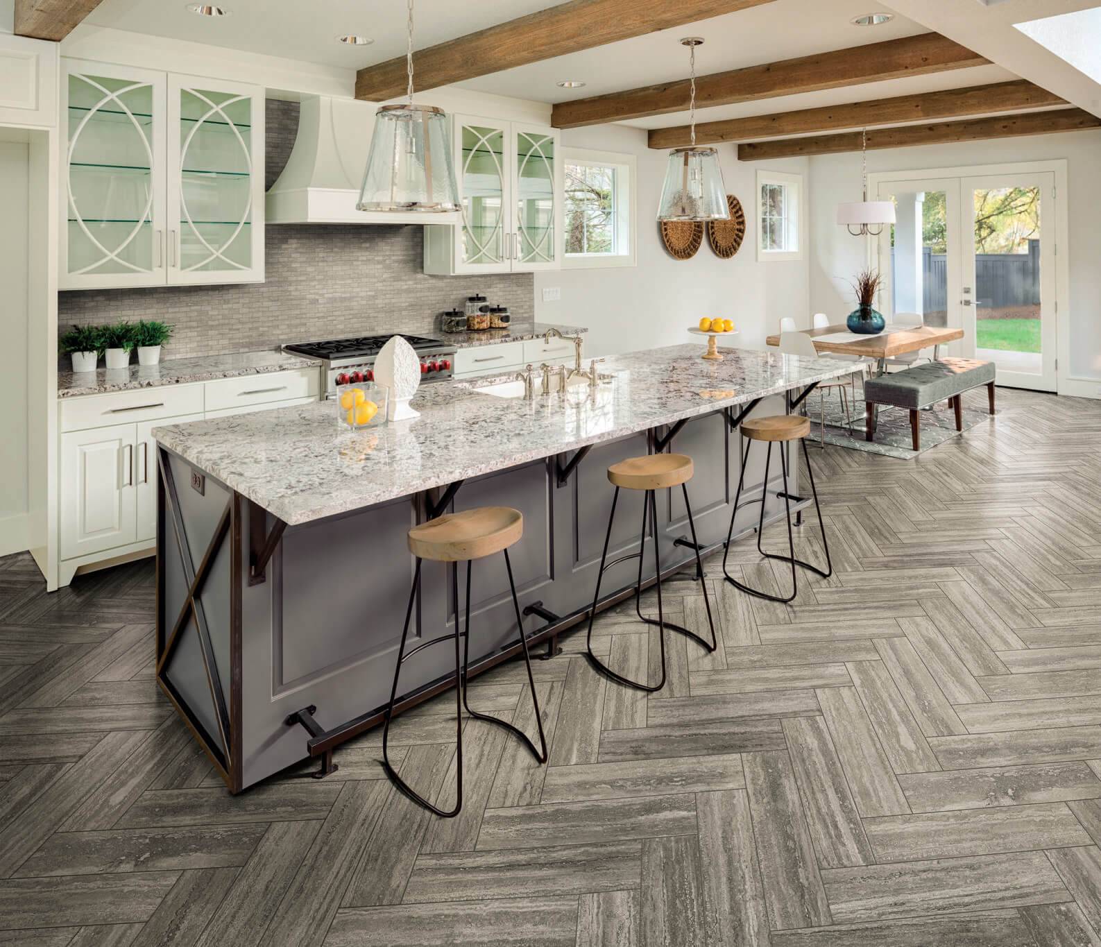 Herringbone Kitchen Floor