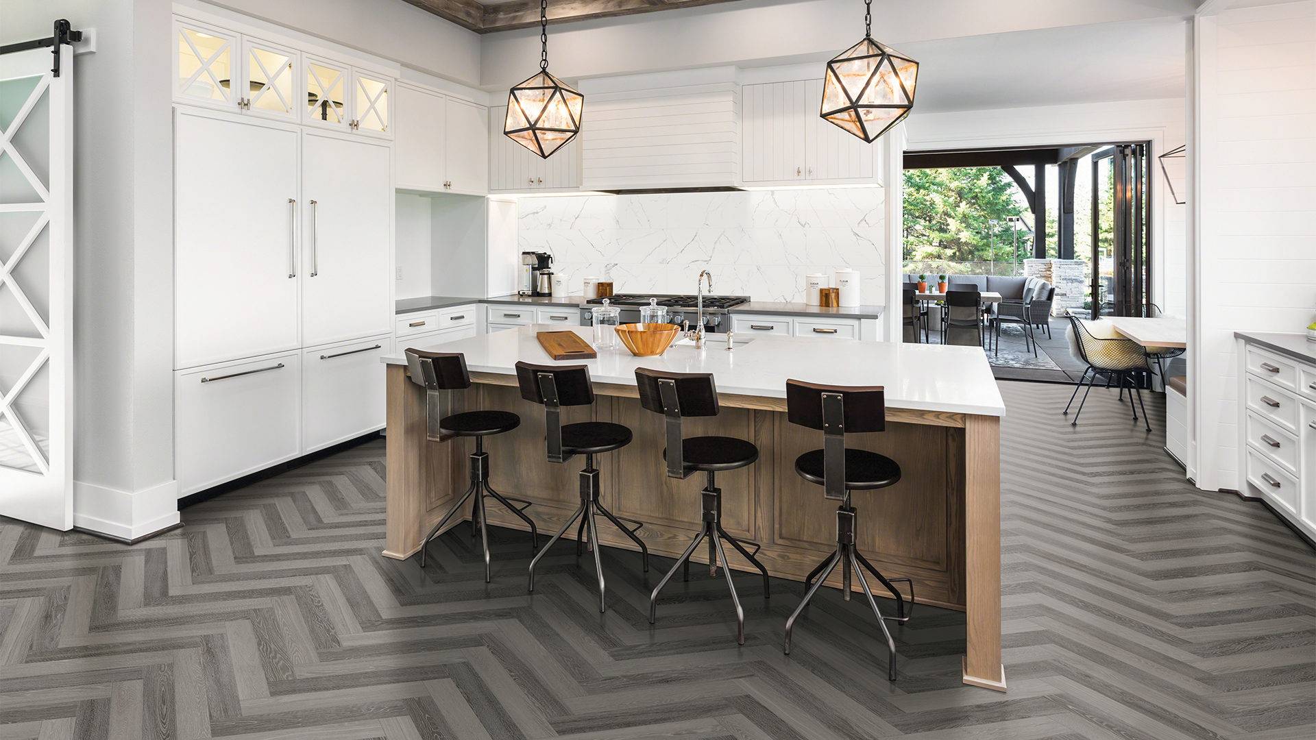 Herringbone Kitchen Floor.