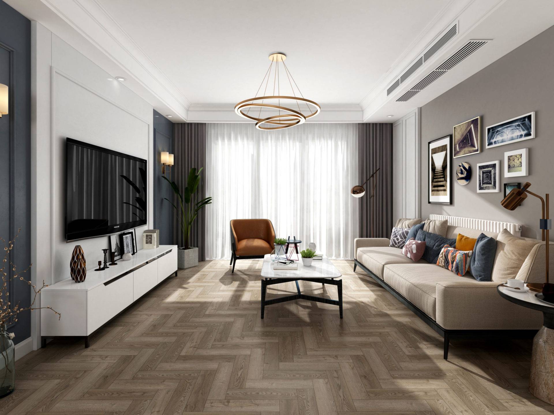 Herringbone Wooden Floor.