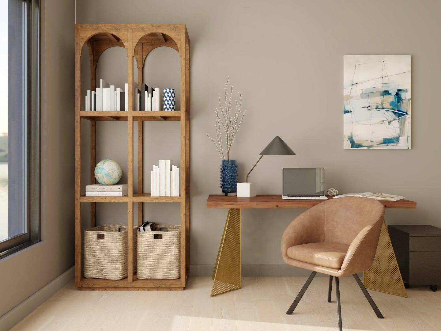 Modern Home Office With Earthy Colours