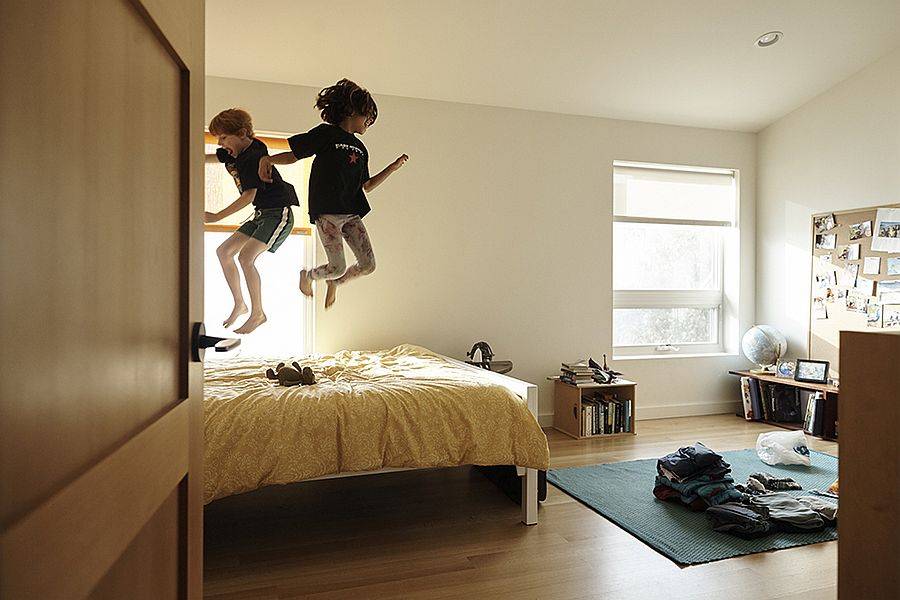 New interior of the home with the kids' bedroom that feels bright and cheerful