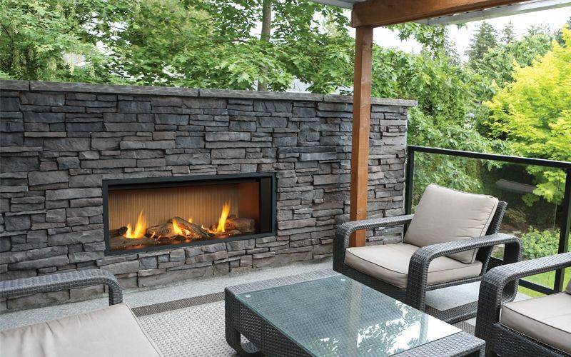 Outdoor Stone Fireplace