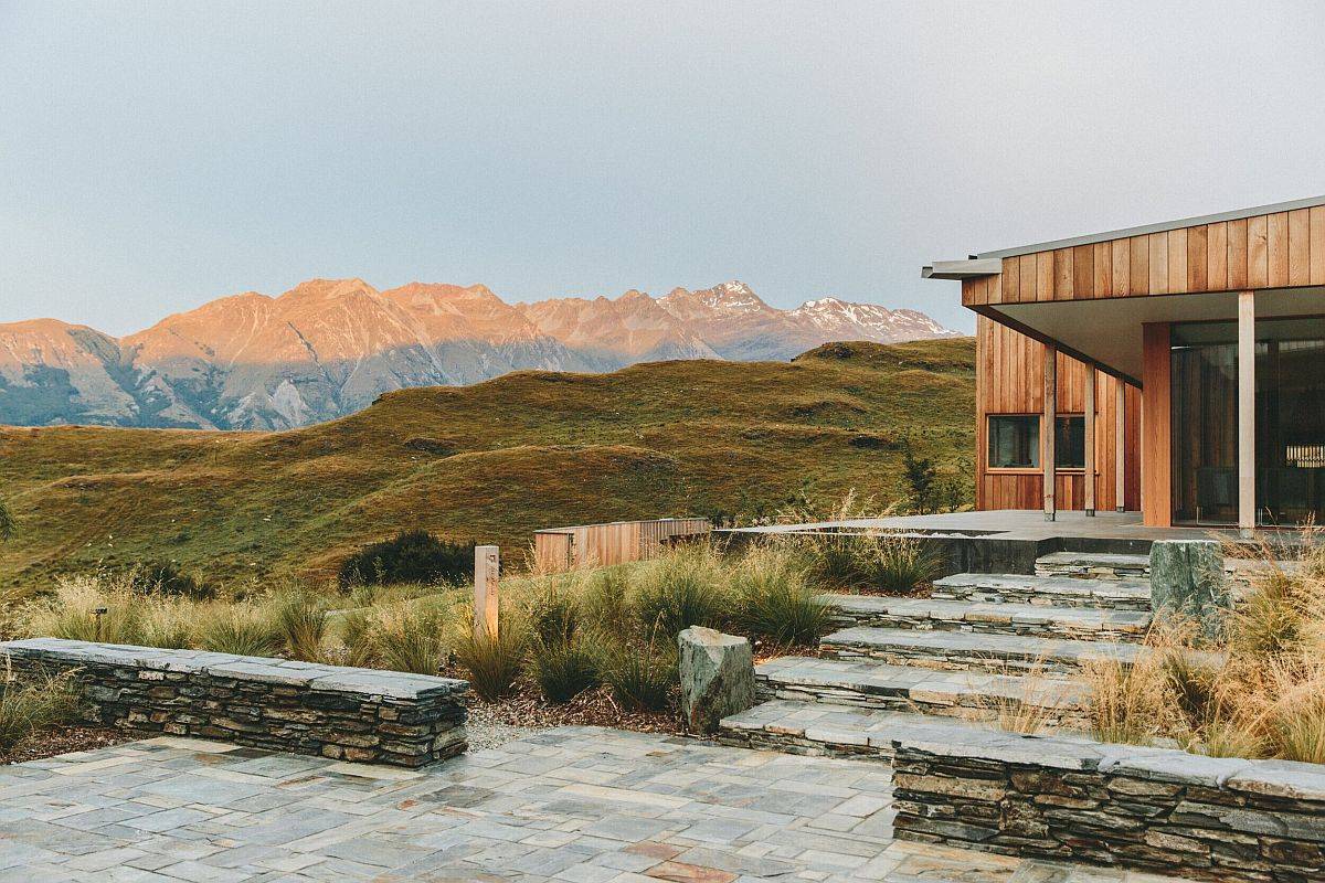 View of the rugged landscape around the renovated Hollywood Hills home