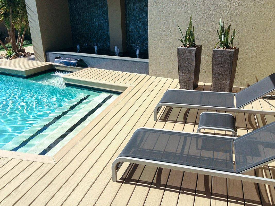 Wood Deck with Wooden Planters