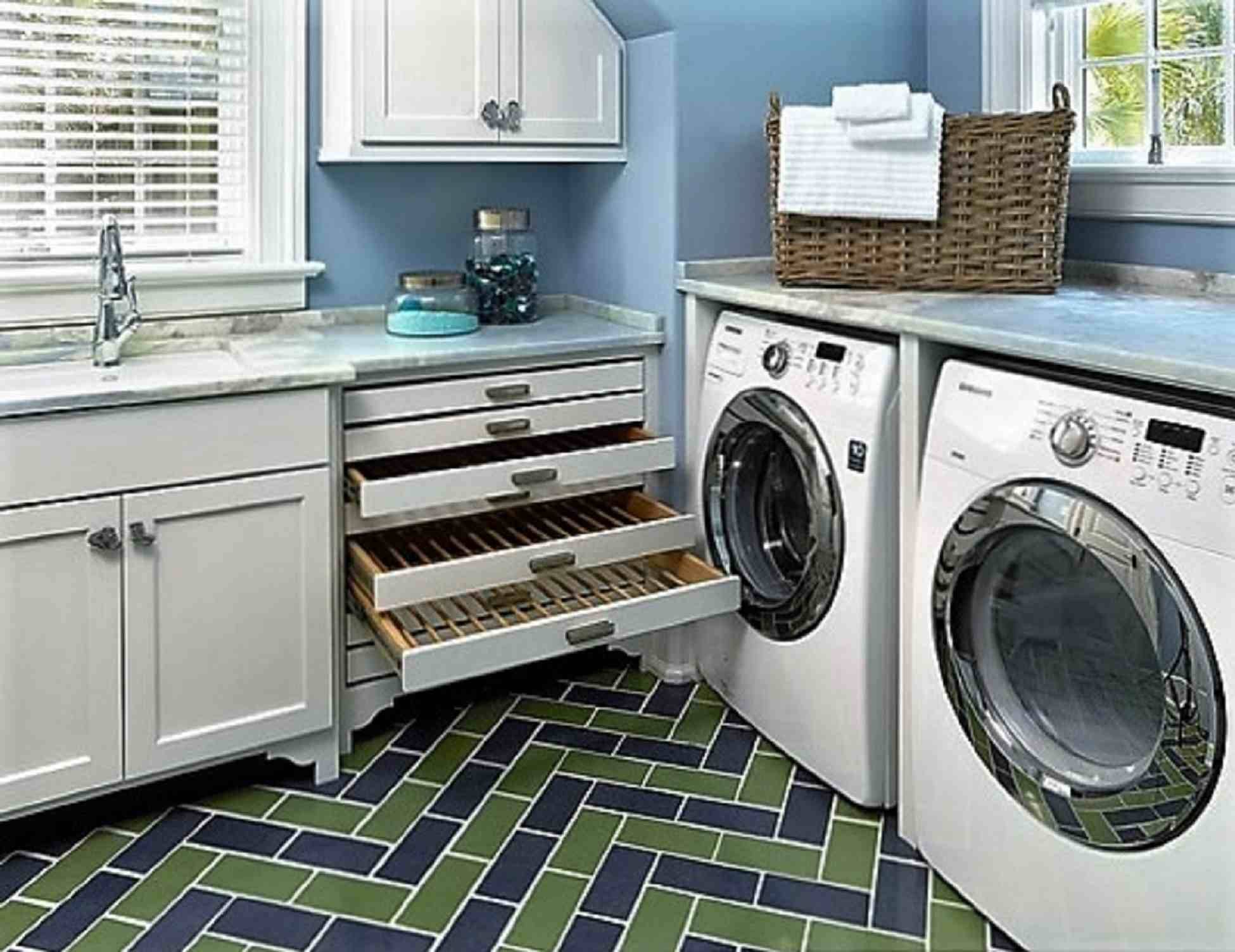Laundry storage with drawers