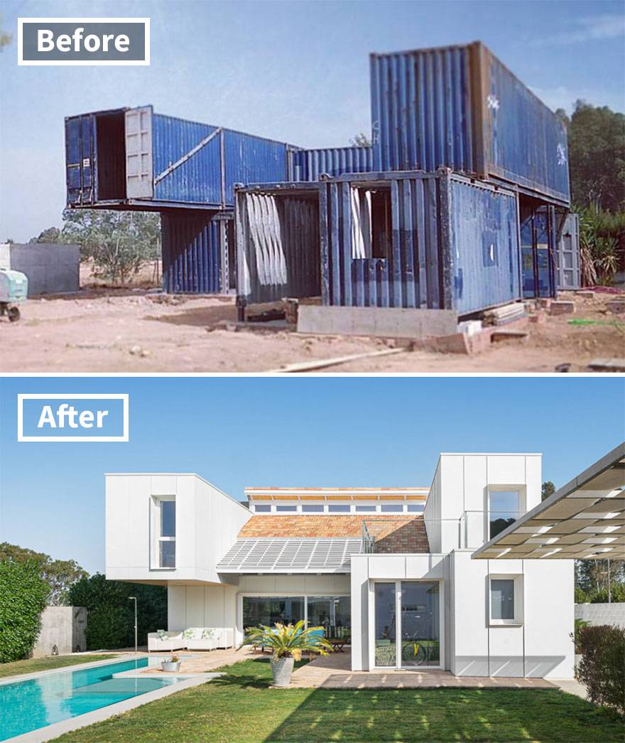 container home before and after in Seville