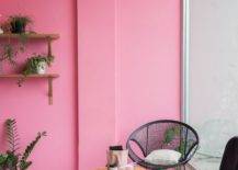 Bold pink accent wall