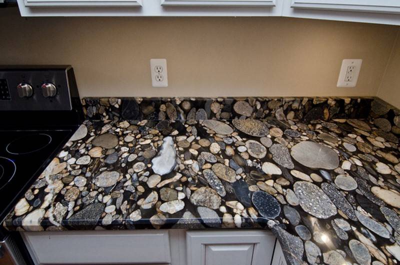 River bed granite countertops