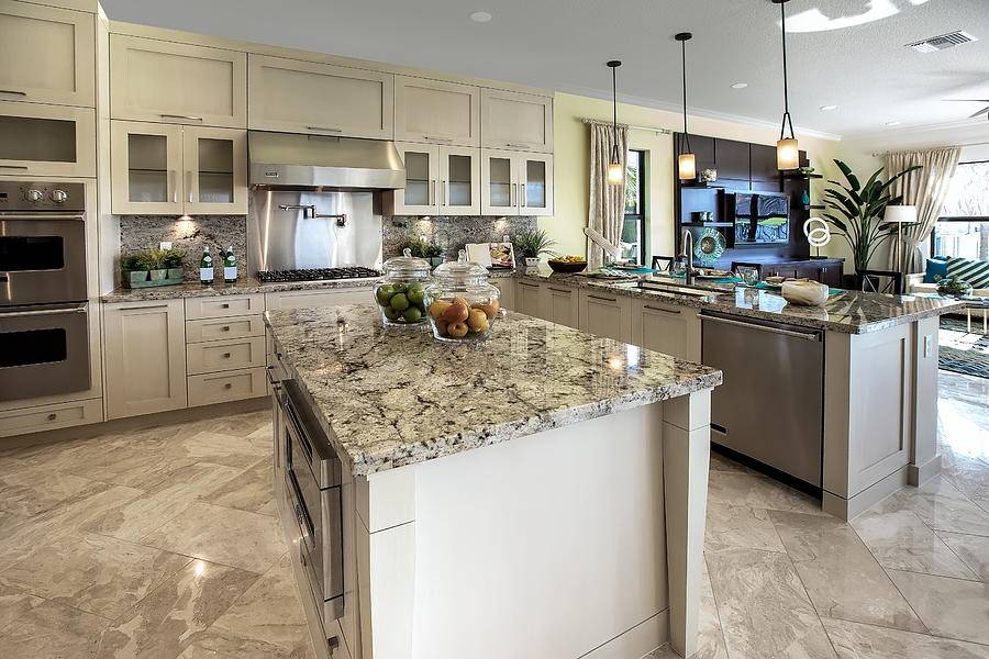 light neutral granite in kitchen