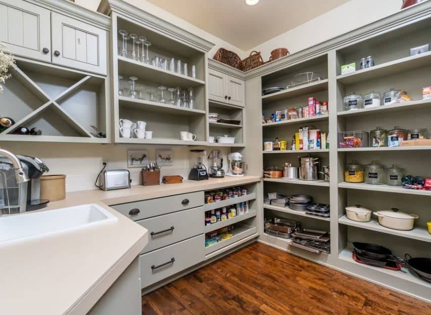 countertops in pantry with electrical appliances and power points