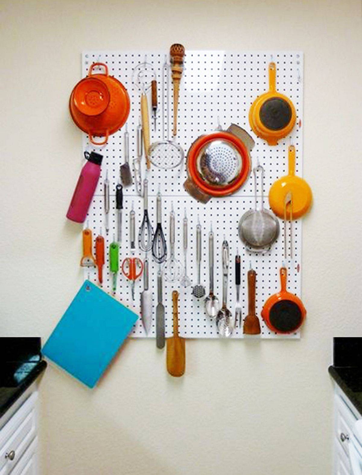 Aluminum Pegboard Kitchen Organization unit offers the perfect space-savvy solution in the tiny kitchen