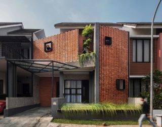 Bespoke interlocking Brick Façade Keeps Out Tropical Heat at this Indonesian Home