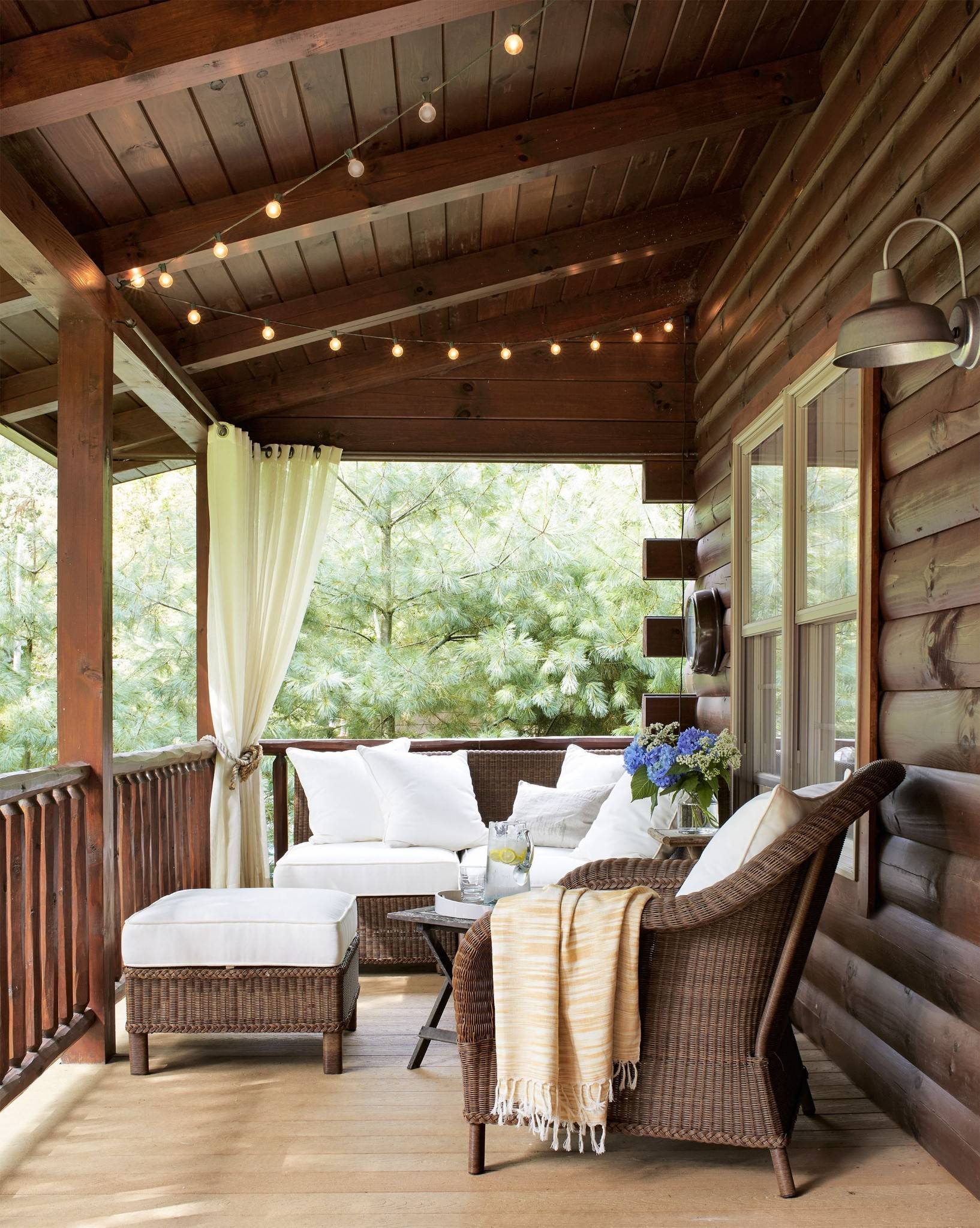 string lights on front porch