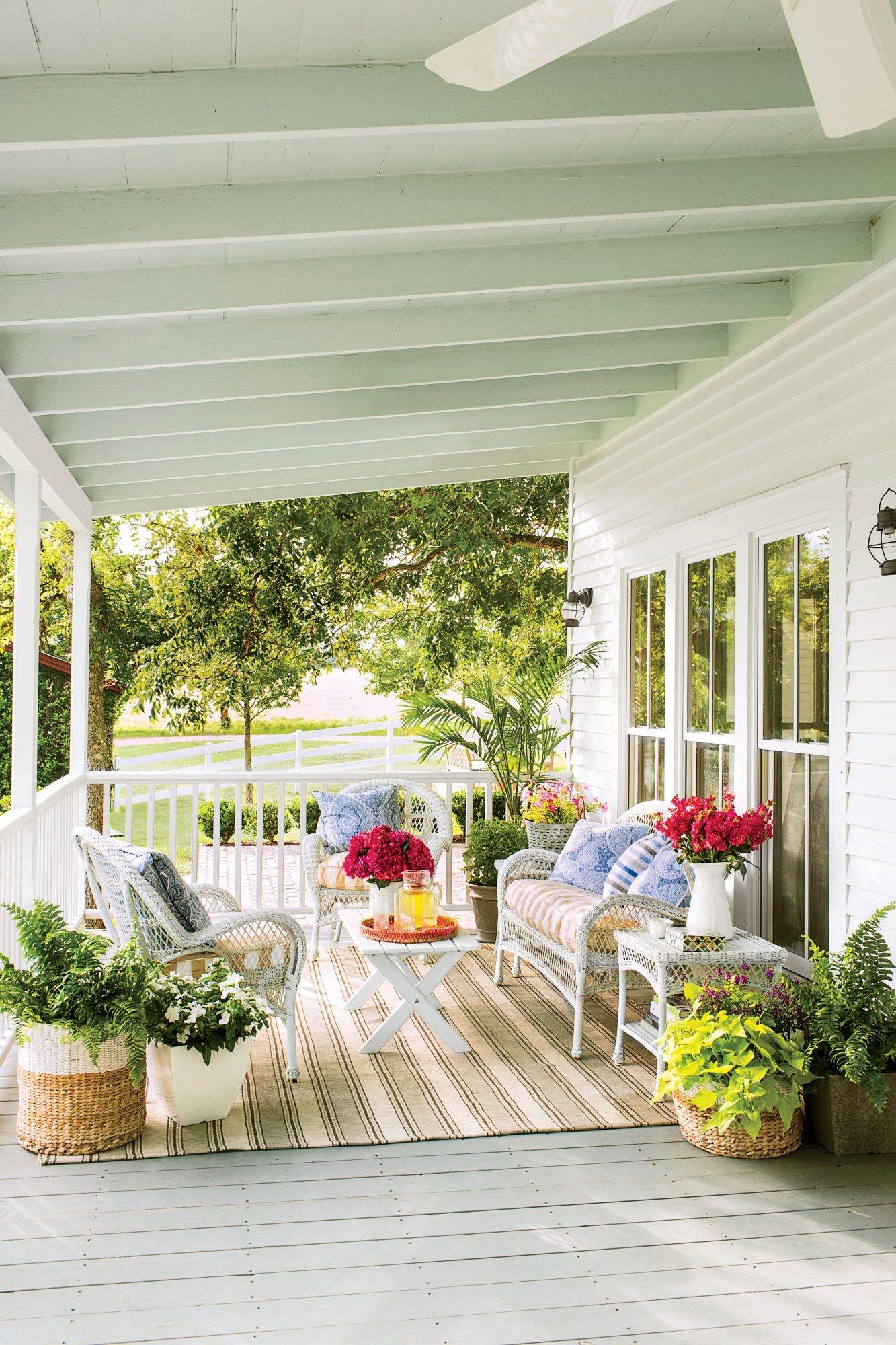 front porch with flowers