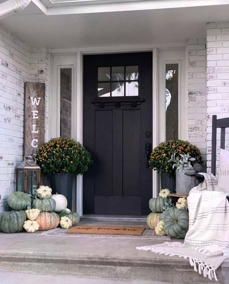 modern fall front door decor