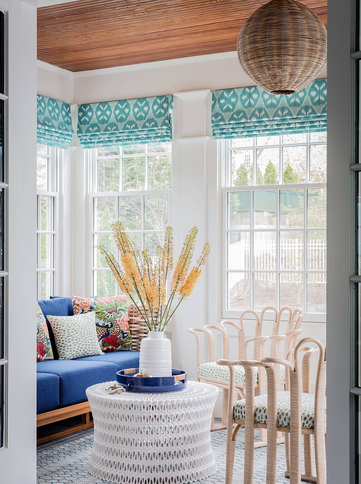 Colorful and small modern sunroom idea