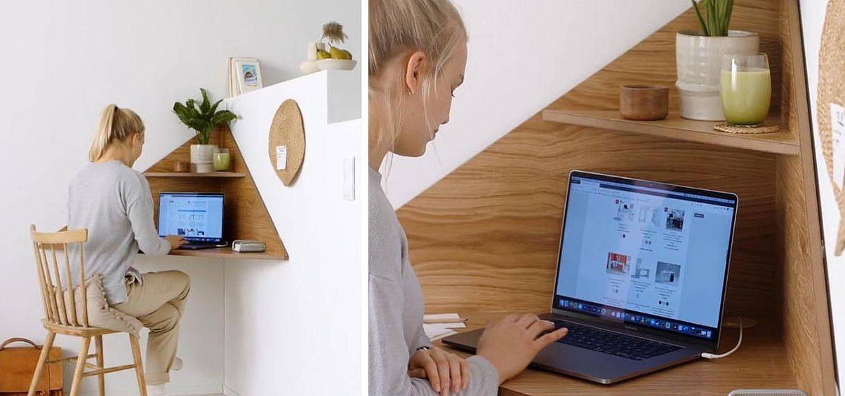 Get a closer look at the ANNIK corner desk with ergonomic minimal design