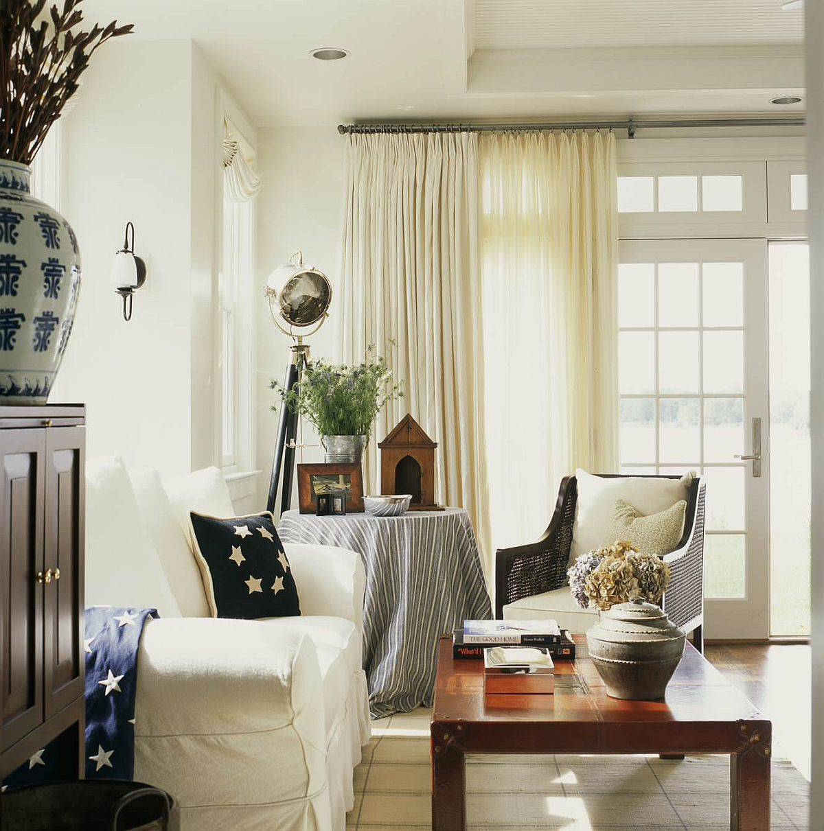 Heavy drapes help seal in the heat on cold winter days