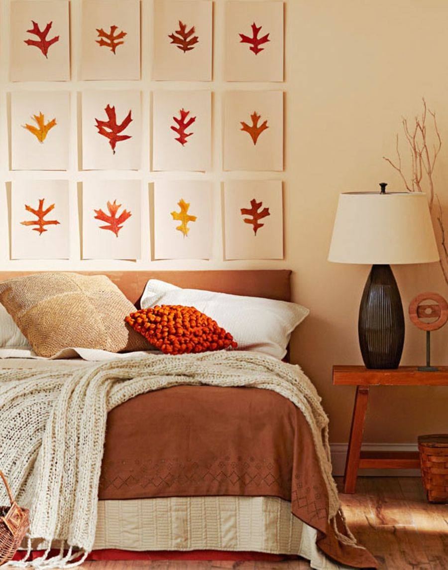 Wall art and colors the bedroom bring fall indoors!