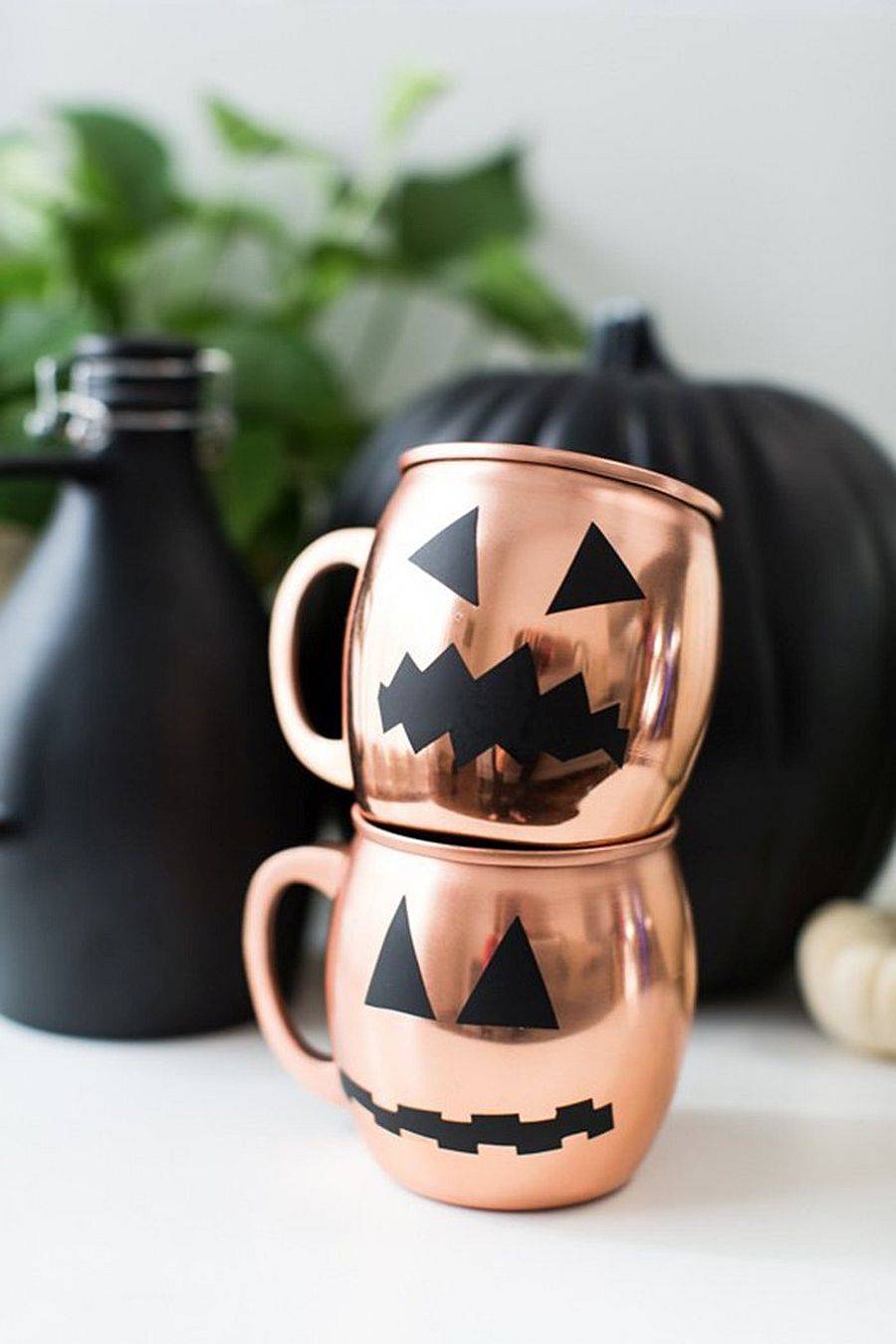 DIY Halloween glassware decals offer an easy last-minute decorating idea