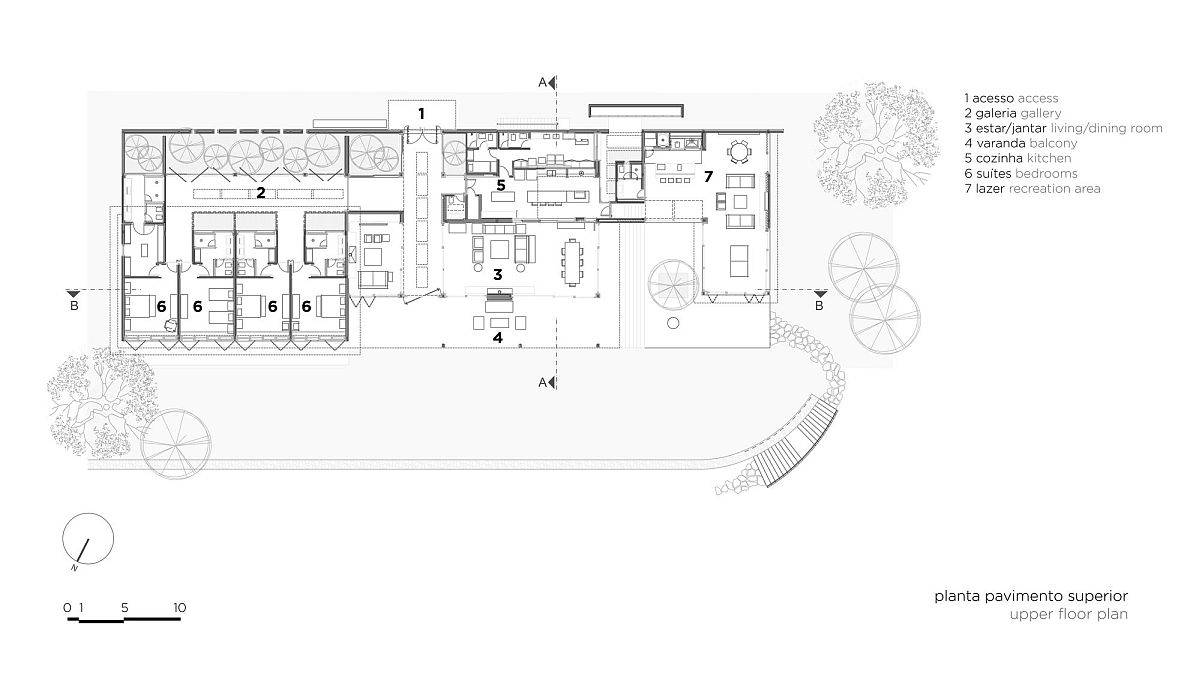 Ground floor plan of Endless Horizon House in Brazil