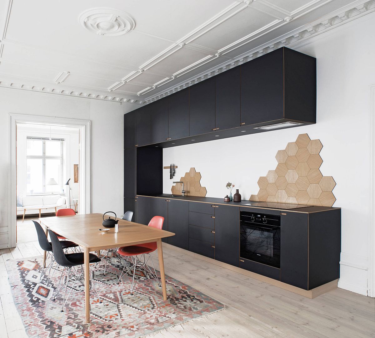 Sleek and stunning single-wall kitchen design with minimal, Scandinavian style
