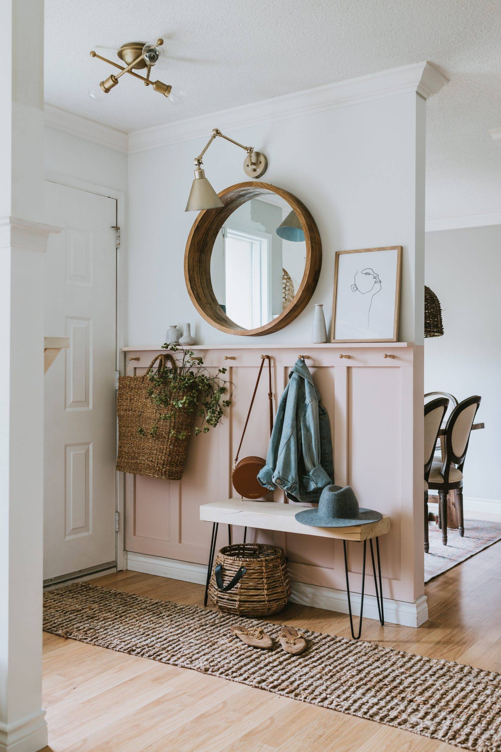 Adorable blush board and batten (from White Picket Farmhouse)
