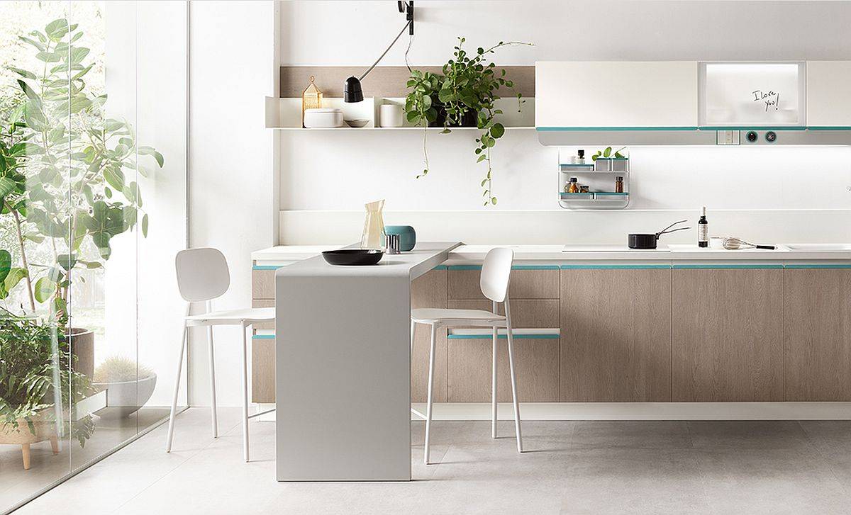 Beautiful balance between white and modern in the kitchen with ample natural light