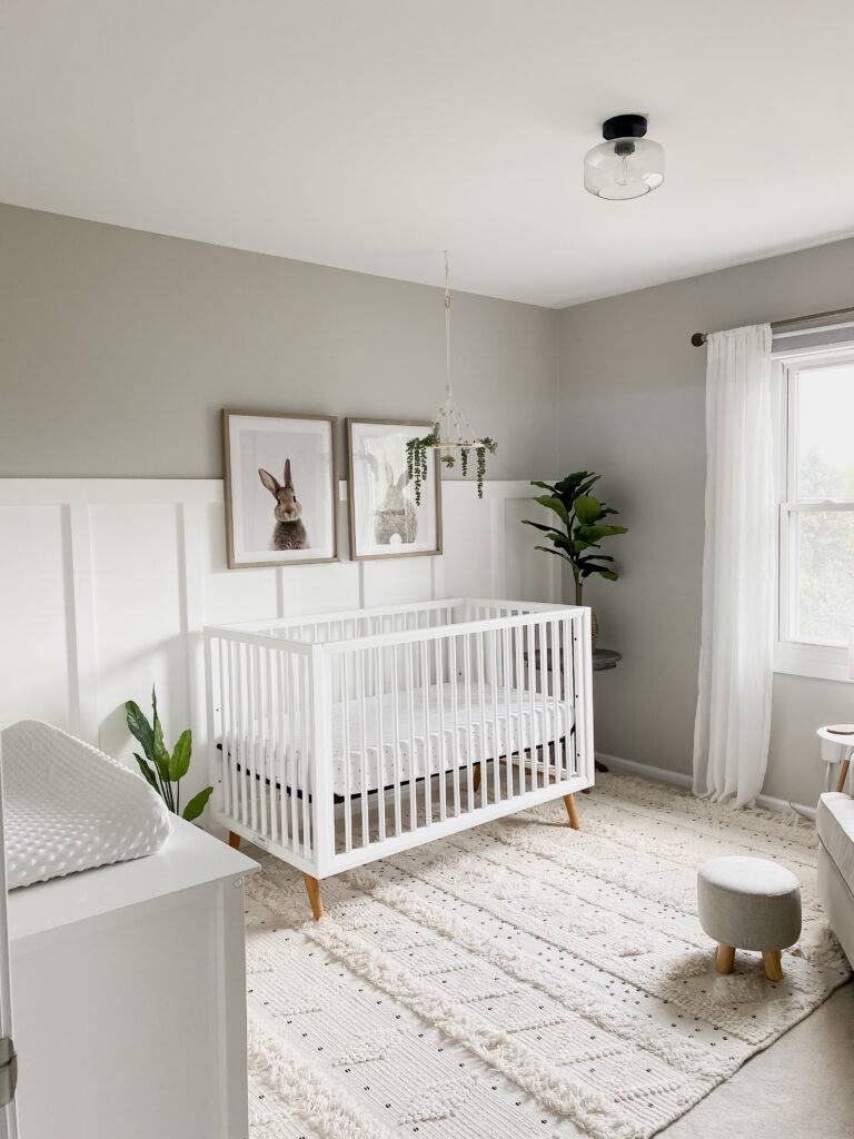 Taupe paint and board and batten wall create a serene mood (from Come Stay Awhile)