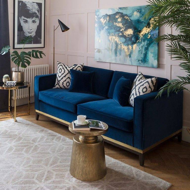 Blue Velvet Sofa Inspiration For a Luxurious Living Room | Decoist